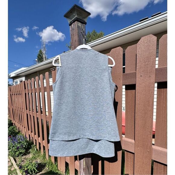 Vintage Trissi two piece gray vest pockets skirt pockets size twelve belt old - Picture 16 of 16